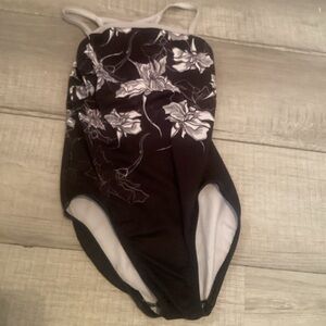 Black and white flower leotard